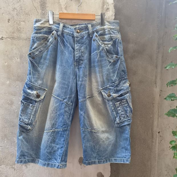 S.NIX JEANS 연청카고 데님 반바지L