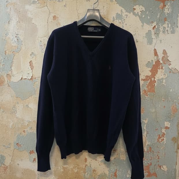 폴로 랄프로렌 램스울 V넥 니트 네이비 L