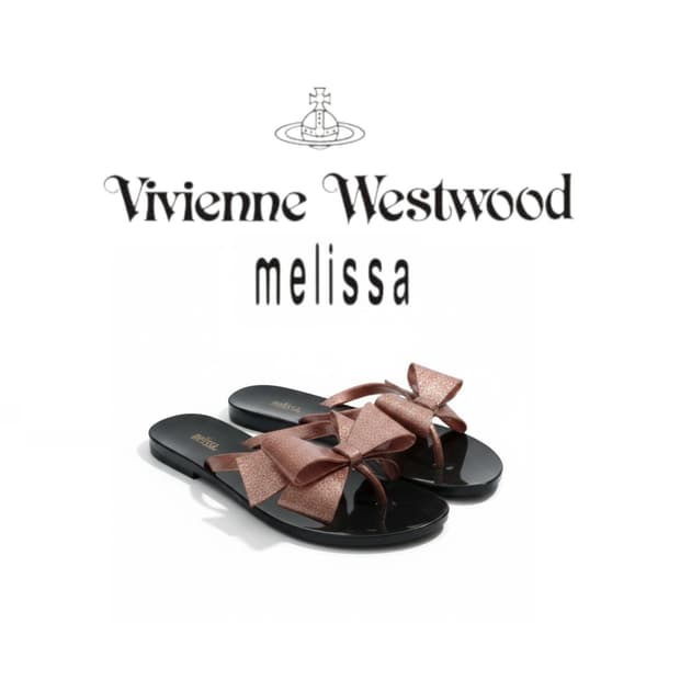 비비안 웨스트우드 멜리사 핑크 글리터 리본 쪼리 Size 6