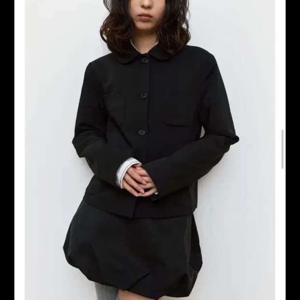 nieeh MINI BALLOON SKIRT_BLACK