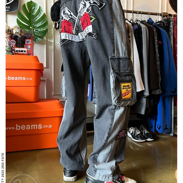 Japanese Vintage Band Patch Denim Pants