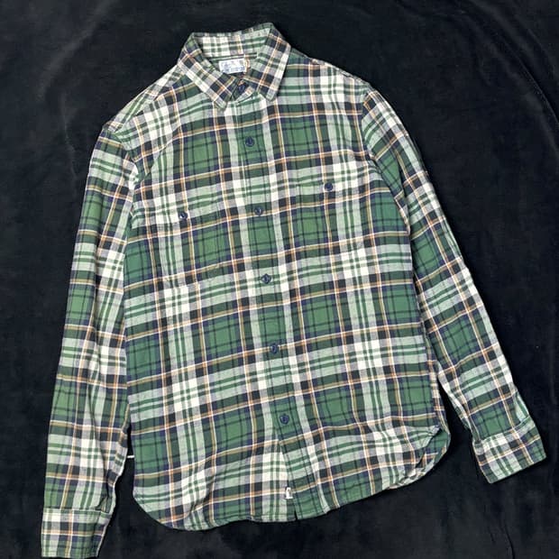 일본빈티지 COEN 그린 체커 셔츠