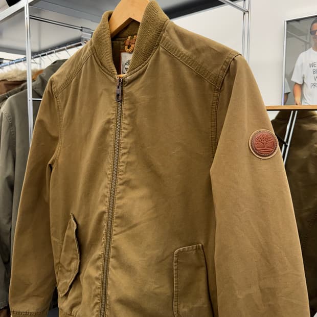 팀버랜드 브라운 캔버스 봄버 자켓 (S)  
