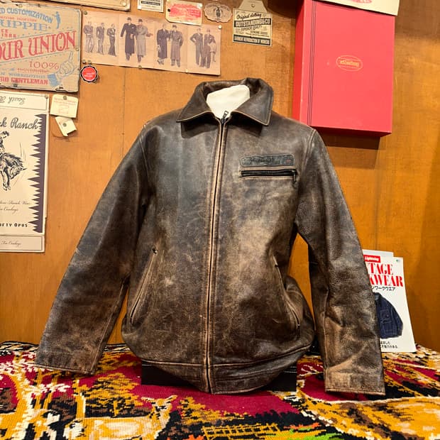 ( L ) 빈티지가죽 워크웨어 아메카지 스포츠가죽자켓 레더자켓