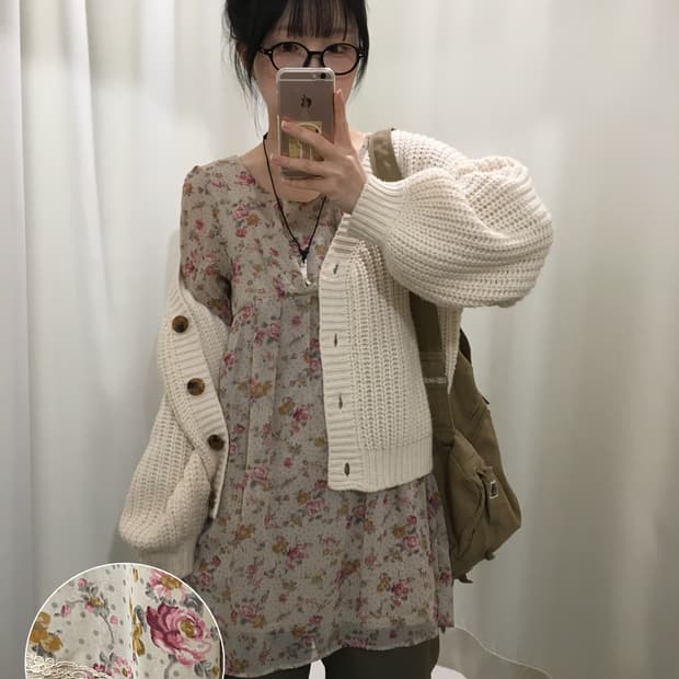 잔꽃 도트 미니 원피스