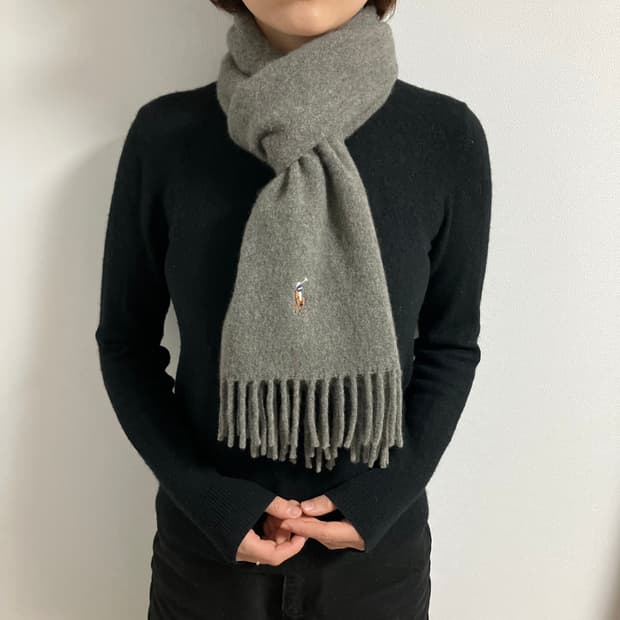 폴로 랄프로렌 울캐시미어 머플러 다크그레이