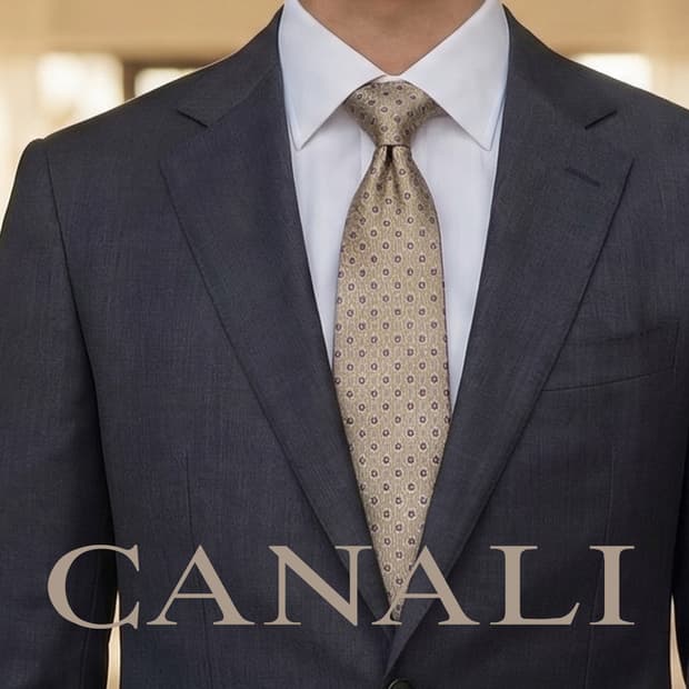 까날리 실크 플라워 자수 패턴 넥타이 9.1cm A+등급 K2317