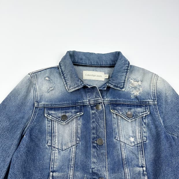 캘빈클라인 ck 워싱 트러커 데님자켓 (XS 여성추천)