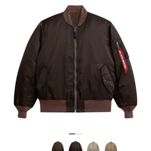 알파 인더스트리 알파 MA-1 플라이트 재킷 초콜릿 (S)