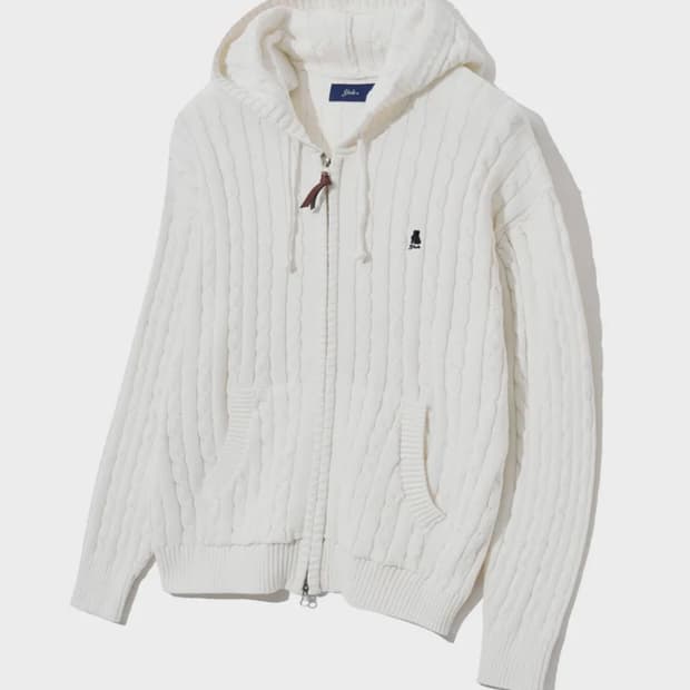 예일 니트 후드 집업 (택포)