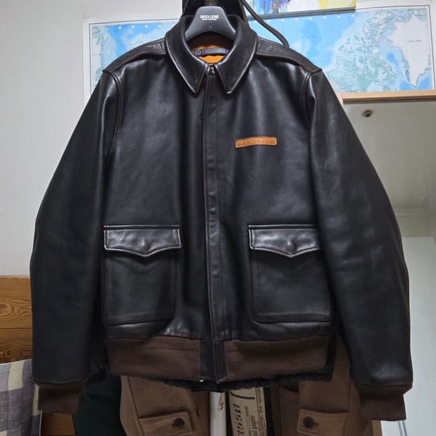 JiaShi 차심 말가죽 A2 레더자켓 3XL 이스트맨