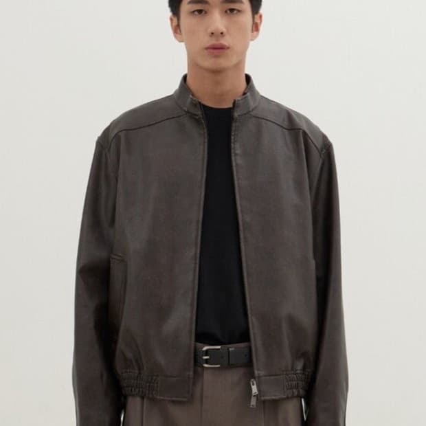 EQL 레더 봄버 자켓 M