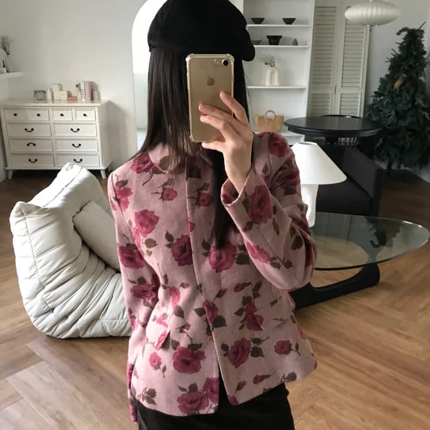 vintage pattern wool jacket