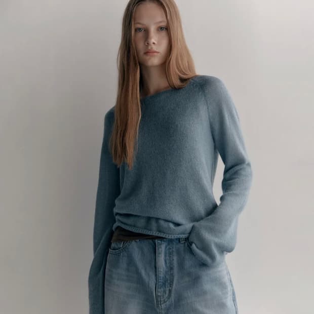 로우클래식 KIDMOHAIR SWEATER 블루