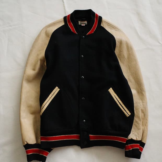 80s sand 바시티 자켓