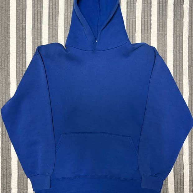 90s 러셀 빈티지 후드 블루 컬러 XL 초레어