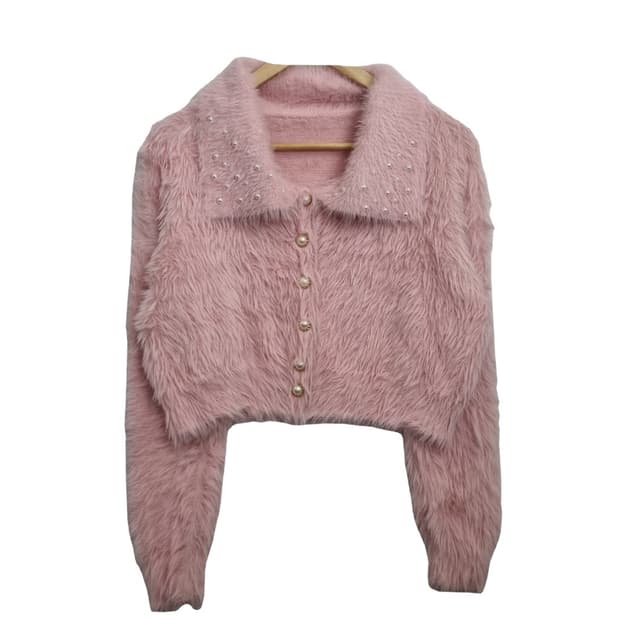 MAUA 빈티지 진주 핑크 가디건 [L]