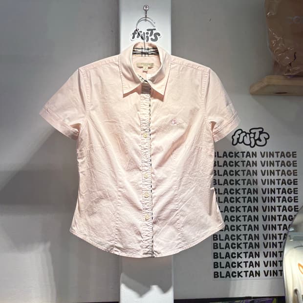 버버리 노바체크 트리밍 로고 반팔셔츠