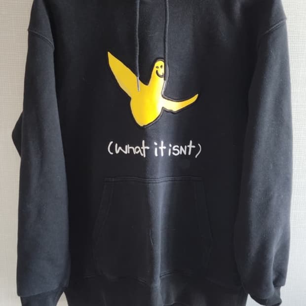 와릿이즌 블랙 로고 후드티 캐주얼 빈티지