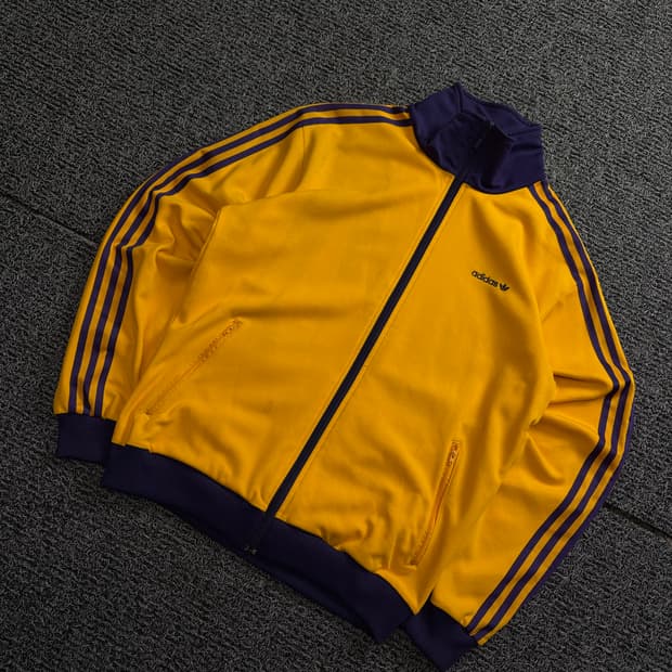 00s 아디다스 올드스쿨 베켄바우어 퍼플 옐로우 트랙탑 져지 1791