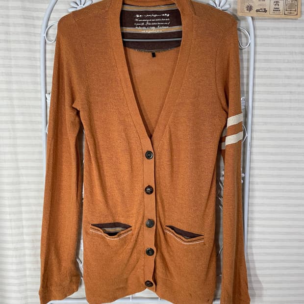 빈티지 오렌지 브라운 모리 가디건 875 y2k 스트릿 모리 갸루 일본빈