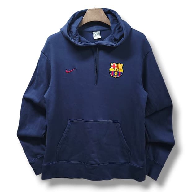 [105/L] 나이키 네이비 FCB 와펜 후드 긴팔티셔츠