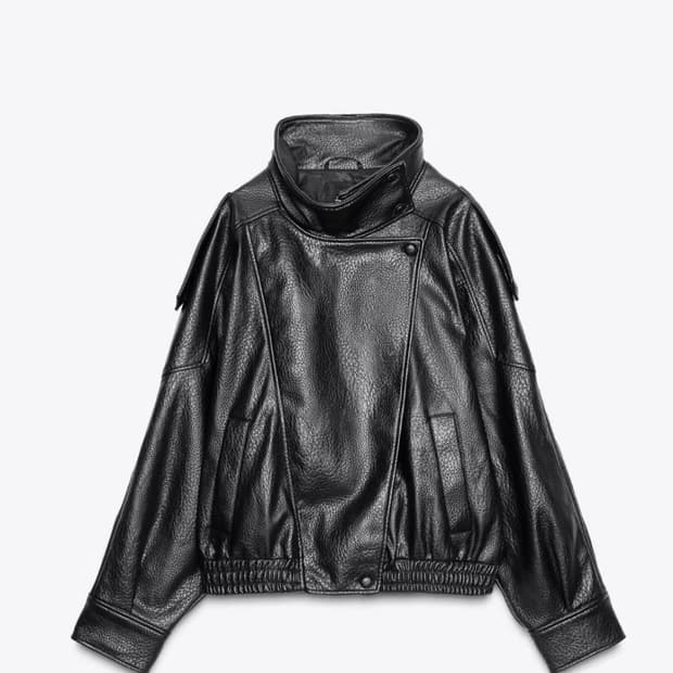 자라 페이크 레더 자켓