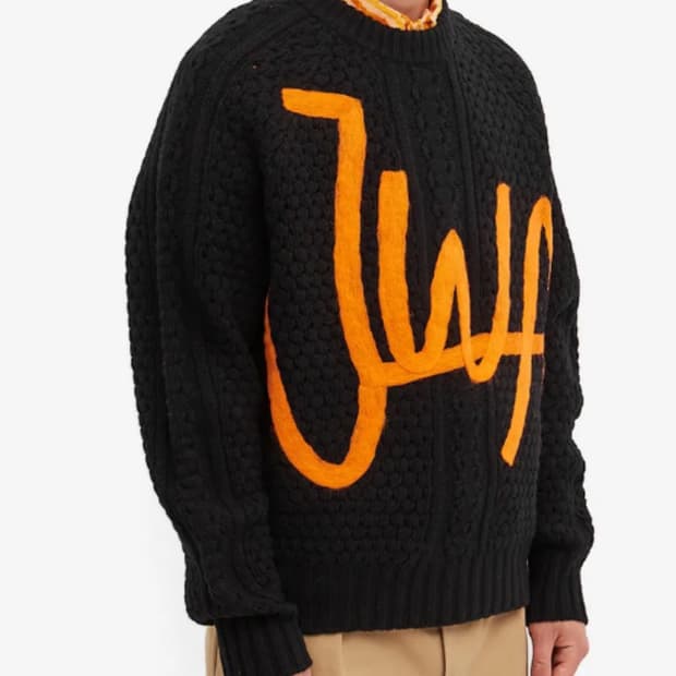 [M]JW앤더슨 로고 케이블 울 니트