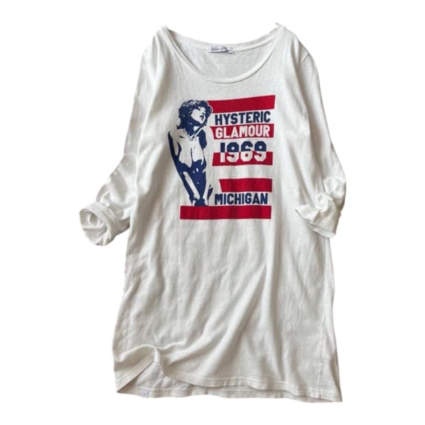 히스테릭 글래머 미시간 원피스 티셔츠