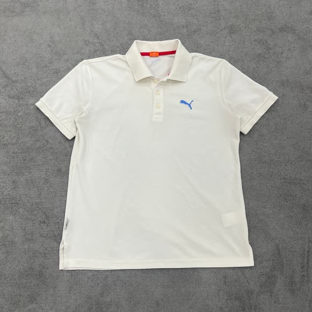 M 푸마 화이트 반팔 카라티