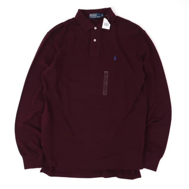 폴로 랄프로렌 버건디 PK 카라 롱슬리브