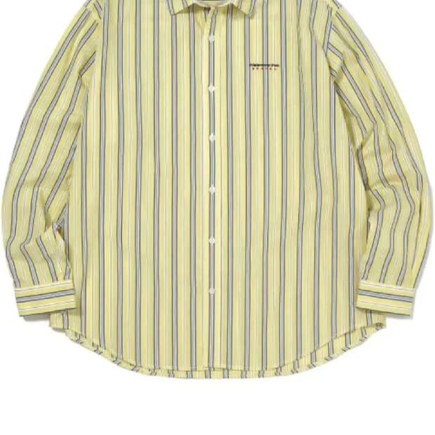 디네댓 디스이즈네버댓 Logo Striped Shirt Yellow