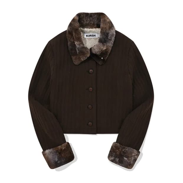 [키르시] 체리 타이다이 퍼 포인트 자켓 브라운