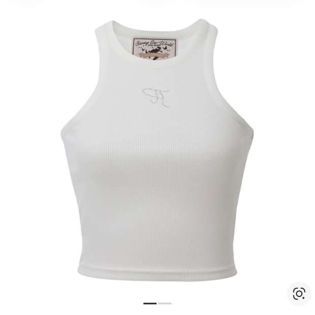 쓰리타임즈 쥬얼 탱크탑 화이트 크롭 m