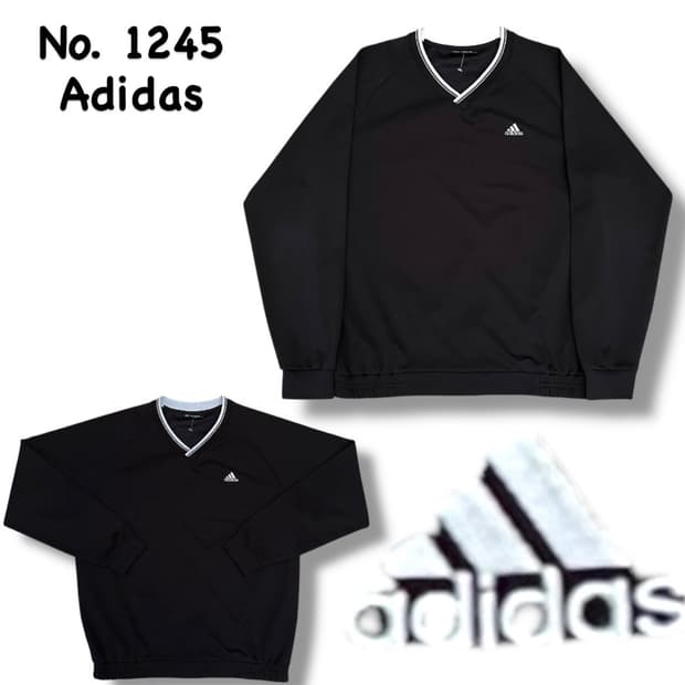 00s 아디다스 블랙 웜업 v넥 바람막이 올드스쿨 트랙자켓 XL