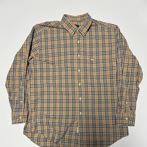 버버리 런던 커스텀 시그니처 긴팔 체크셔츠 L