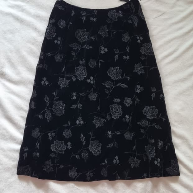 빈티지 블랙 오리엔탈 스커트