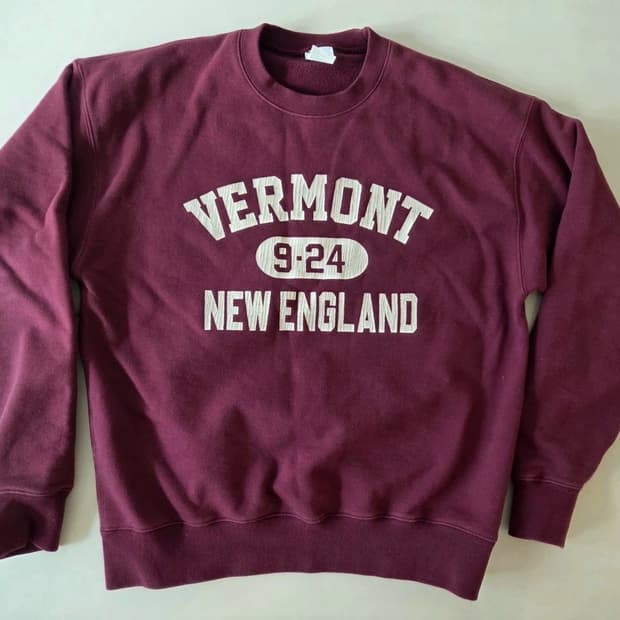 아웃스탠딩 빈티지프린팅 스웻셔츠 버건디 S