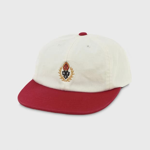 CREST CANVAS 6 PANEL CAP / White-Red