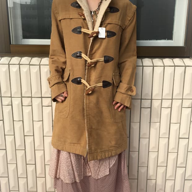 Duffle button hood coat