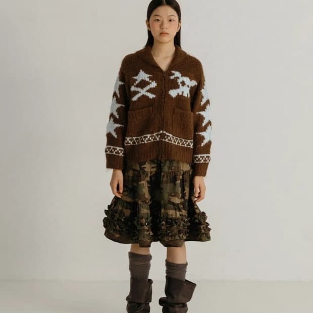 플리즈프로젝트 캉캉 프릴 스커트 카모