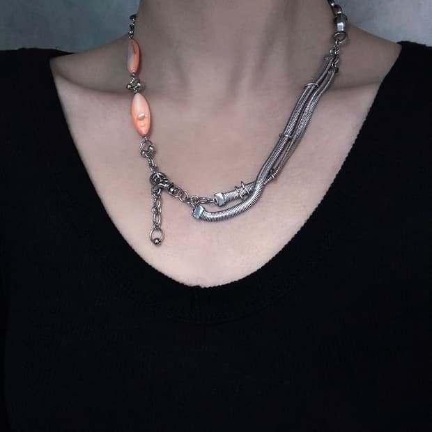 Orange Mix Chain Necklace