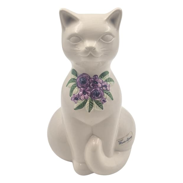 60s 스웨덴 핸드메이드 포셀린 고양이 피겨린