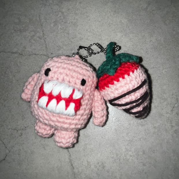 Domo-kun keyring / 핑크 도모군 키링 / handmade