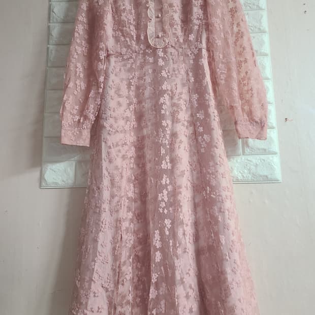 잇미샤 핑크 레이스 롱 원피스(55)