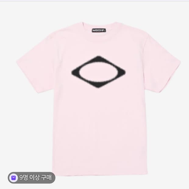 미스치프 롬버스 반팔티셔츠 라이트 핑크