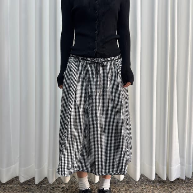 global work check skirt