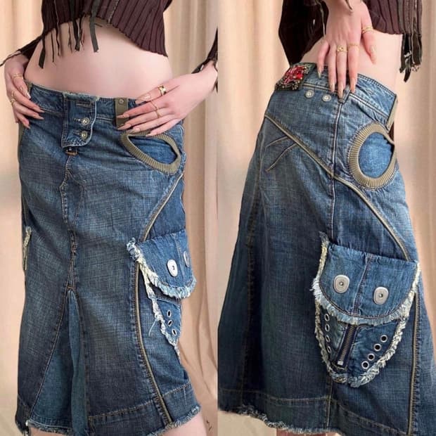 Miss sixty RARE archive denim midi skirt
