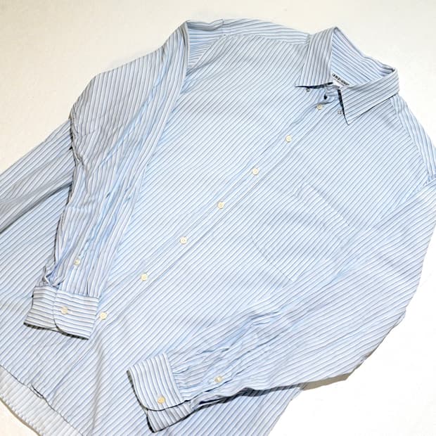 Giorgio Armani stripe snap collar shirts