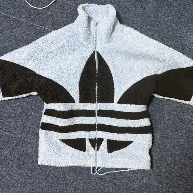 아디다스 파이어버드 블루 플리스 자켓